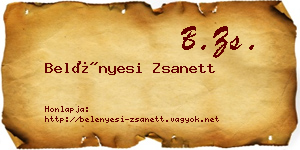 Belényesi Zsanett névjegykártya